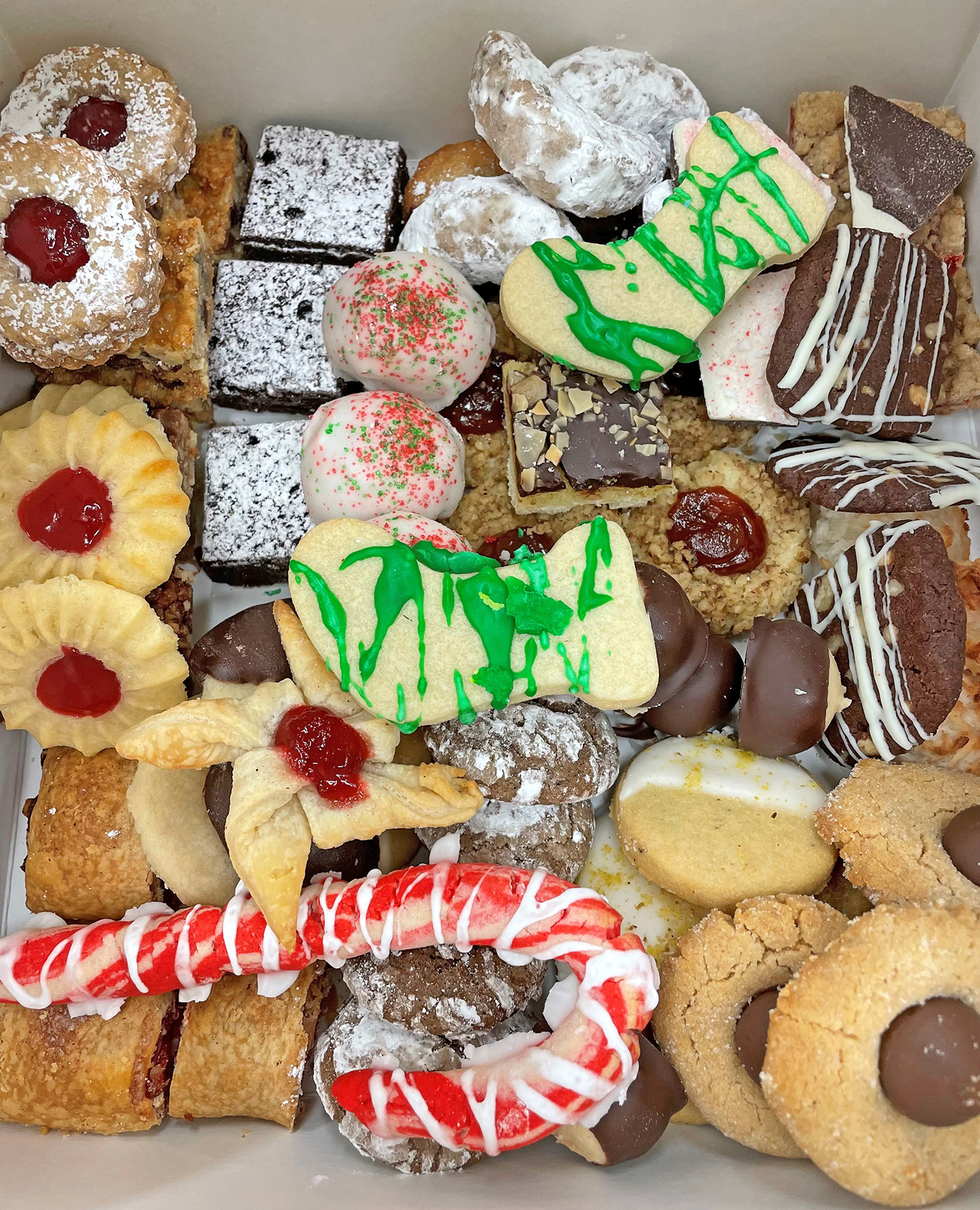 Holiday cookies in box